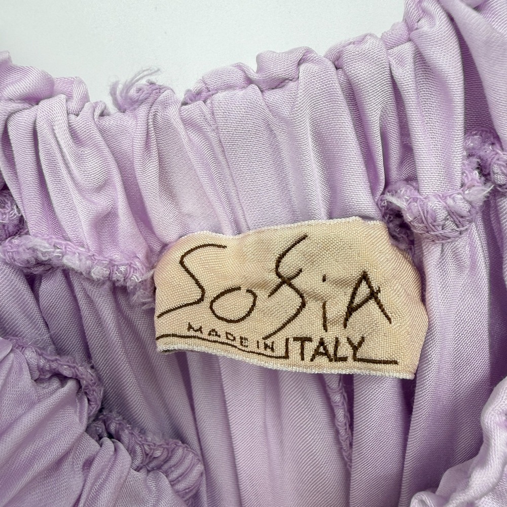 Sofia Made in Italy Top Shirt Blouse One Size Andy Off Shoulder Satin Coquette - Picture 12 of 14